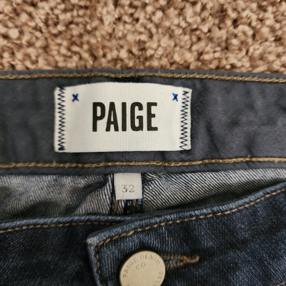 Paige Skyline Skinny Dark Blue Wash Jeans Size 32 - Picture 4 of 6
